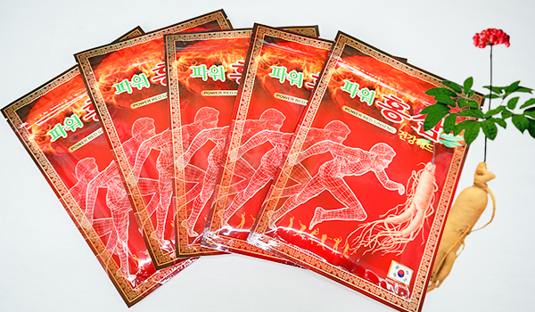 Set 5 POWER RED GINSENG PAIN RELIEVING PATCH - Set 5 Sâm Dán Đỏ Korea