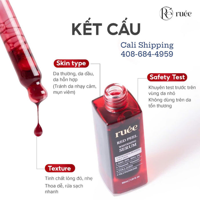 Ruee Red Peel Whitening Serum - Serum Lột Trắng Sáng Da Ruee