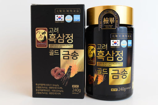 Korean 6 Year Black Ginseng Reishi Mushroom Cordyceps Extract Gold Geum Song - Cao Hắc Sâm Linh Chi Đông Trùng (1 hủ)