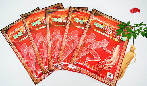 Set 5 POWER RED GINSENG PAIN RELIEVING PATCH - Set 5 Sâm Dán Đỏ Korea