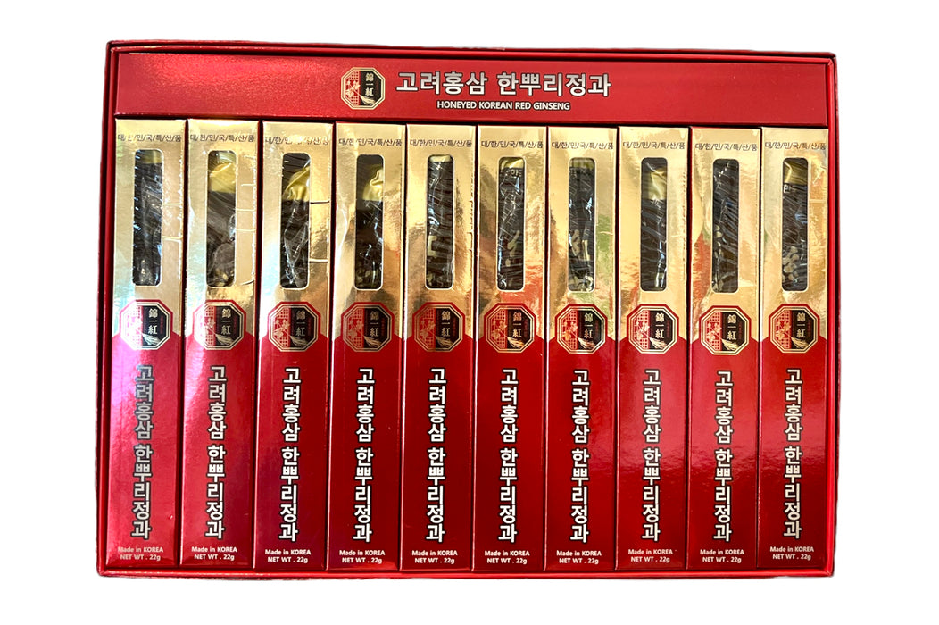 Korean Red Ginseng Whole Roots 6 years old with Honey 7.8oz/ 220g(22g X 10packs) - Hồng Sâm Cây